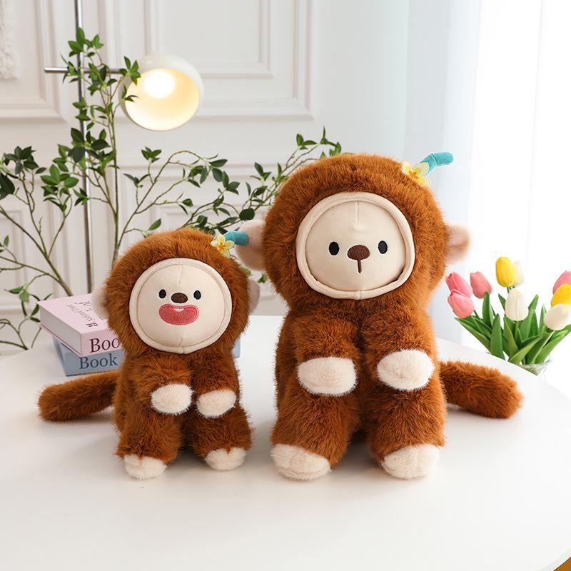 Супер милая кукла-обезьянка с меняющимся лицом, креативная плюшевая игрушка, меняющееся выражение лица, подарок на день рождения студента