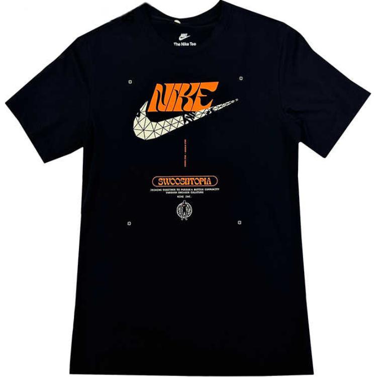 Nike T Shirts Men's Black Crew Neck Moderate HF0488-010