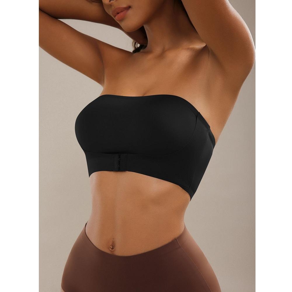 Бюстгальтер без бретелек для женщин с застежкой спереди, бесшовный бюстгальтер Push Up Tube Top, женское нижнее белье