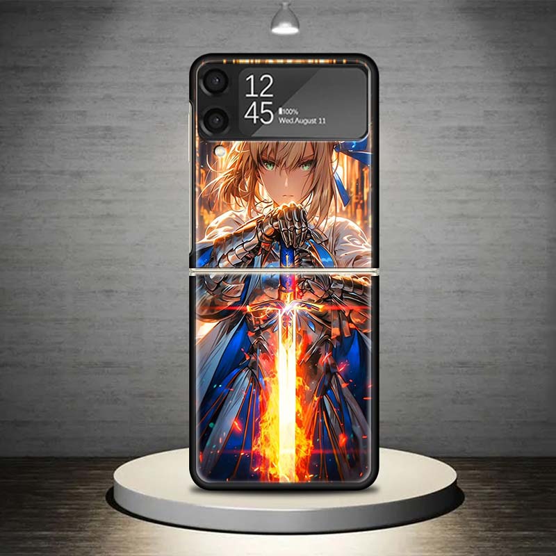 Чехол для телефона Saber из Fate Zero Stay Night для Samsung Galaxy Z Flip 7 6 5 4 3 5G Ударопрочный чехол Z Flip7 Flip6 ZFlip5 Flip3 Flip4 L