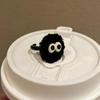 Adorable Cartoon Coal Ball Plush Ring for Women - Unique Autumn/Winter Design