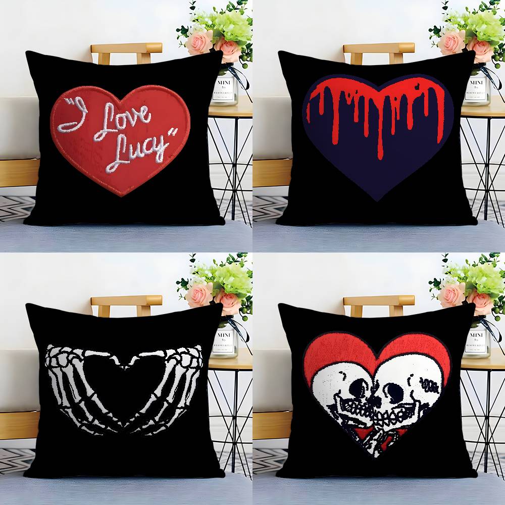 Home Decor Heart themed Decorative Pillows with Unique Designs Pattern Cushion Cover Suitable for Sofa Bedroom Car Pillow Cover