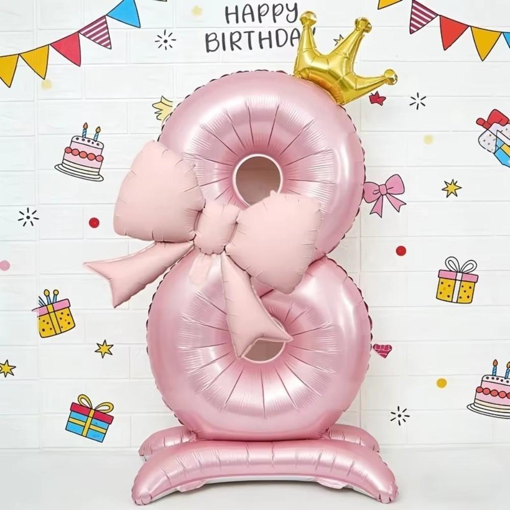 Pink Color Standing Crown Balloons Crown Shape 42 Inch Balloons Birthday Parties