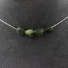 Pierres et Minéraux. Collier 4 perles Jade néphrite de Sibérie (Russie). Chaine en acier Collier femmes, hommes. Taille personnalis