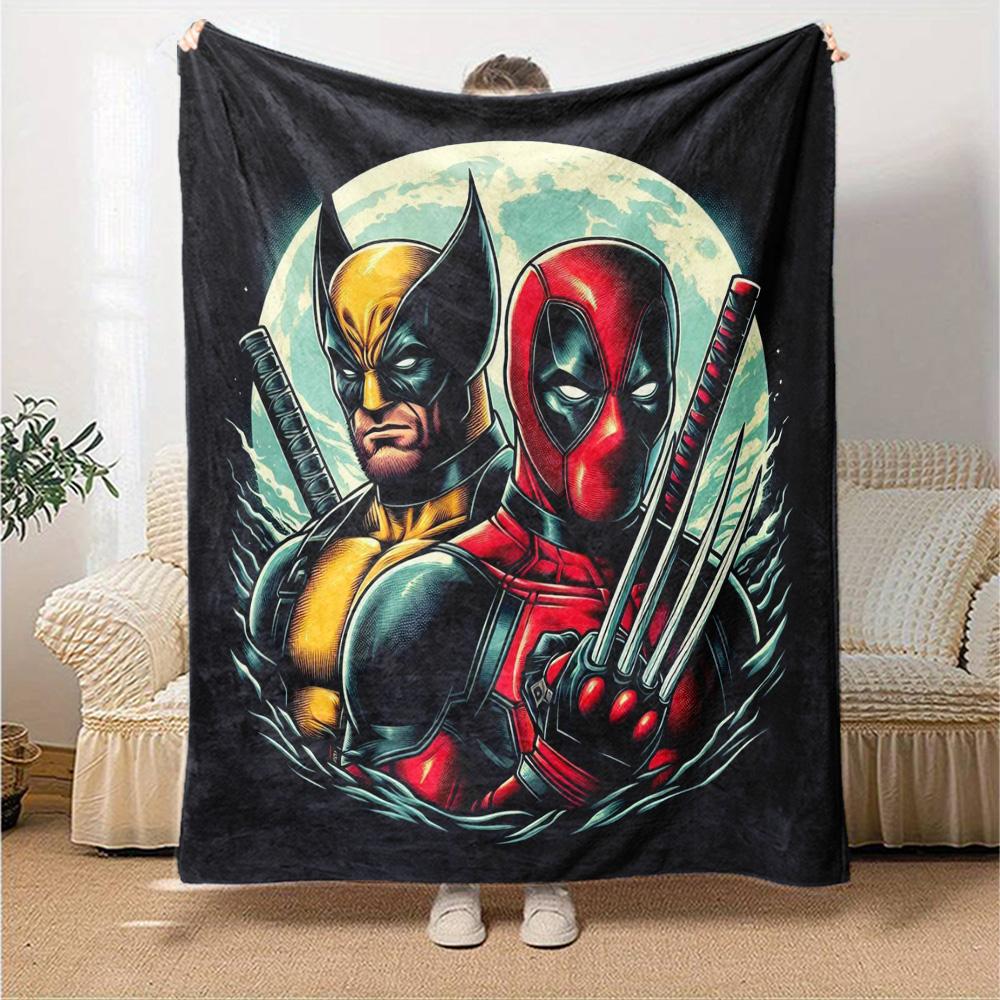 Marvel Heroes Moon Flannel Blanket Super Soft Warm Cozy Blanket For Sofa Bed Office Travel Allseason Home Decor Gift