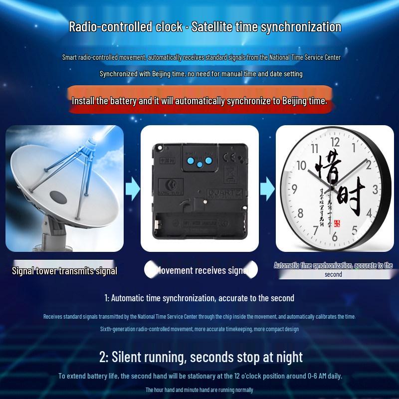 Motivational Student Wall Clock - Study Wisely & Persevere Classroom Decor, Radio-Controlled Hanging Watch