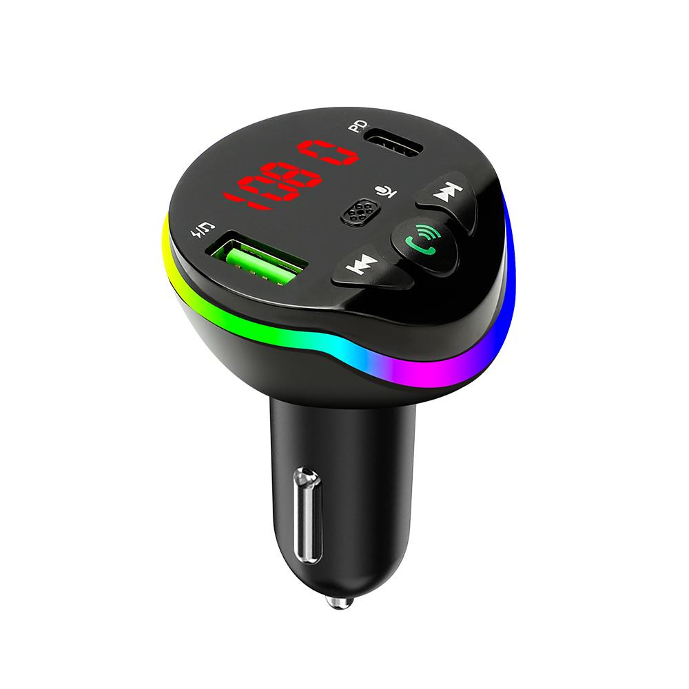 Новый Bluetooth FM-трансмиттер 2024 года Type-C 3.1A USB Быстрая зарядка Звонки в режиме громкой связи Беспроводной автомобильный комплект FM-модулятор Автомобильный MP3-плеер