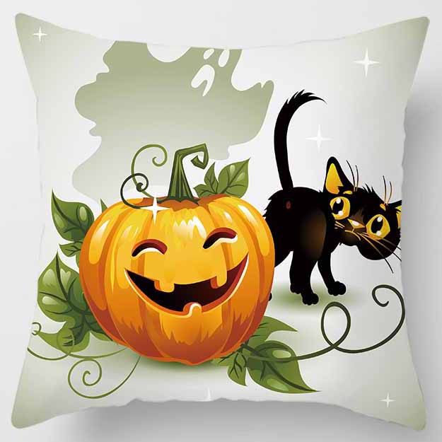 18 дюймов Хэллоуин мультфильм кот квадратная наволочка украшение дома автомобиль диван спальня наволочка