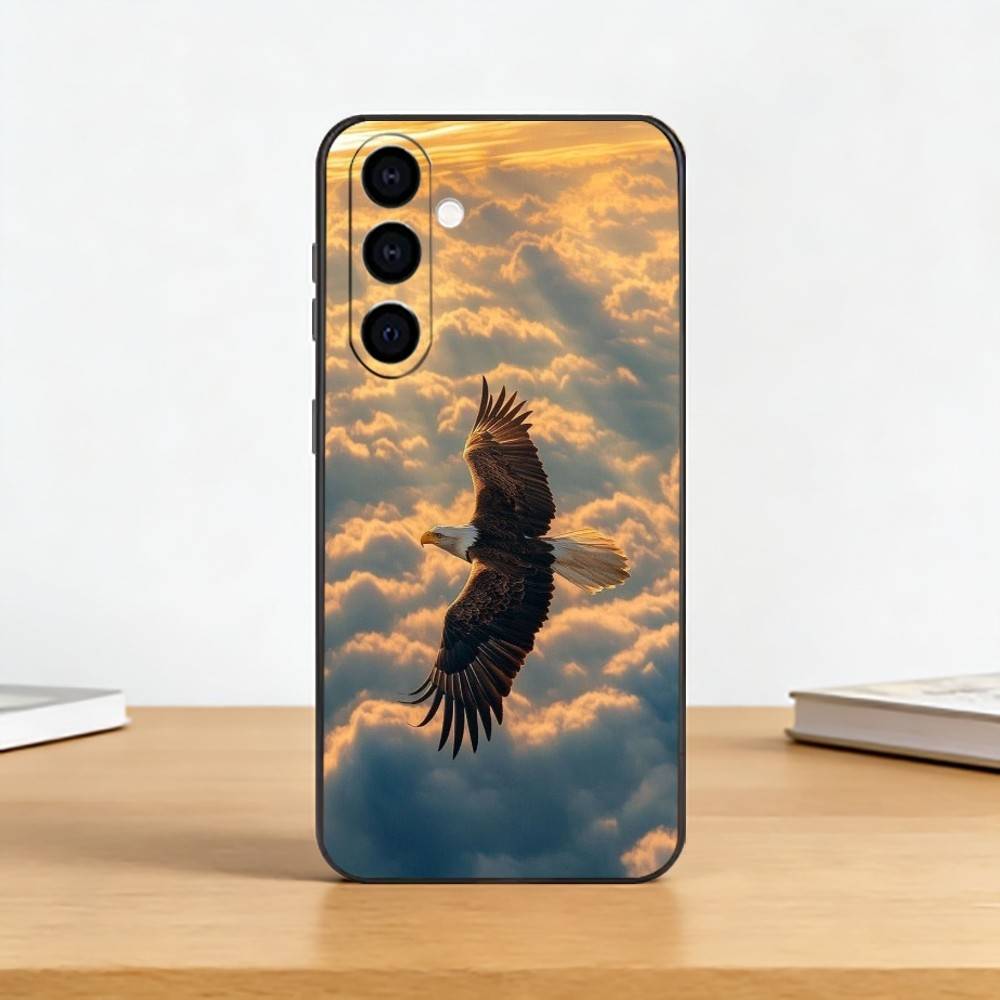 Крутой чехол для телефона с изображением орла A-Animal для Samsung Galaxy A73, A72, A71, A70, A53, A52, A51, Другие Мягкий черный чехол