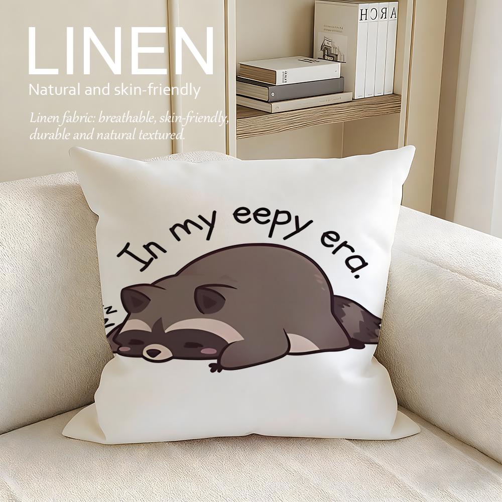 Cute Little Raccoon Cushion Cover Pillowcase Set Pcs x x Breathable Washable Sofa Cushion Cover