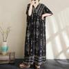 Новое хлопковое винтажное платье с цветочным принтом больших размеров с коротким рукавом для женщин, повседневное свободное длинное летнее платье