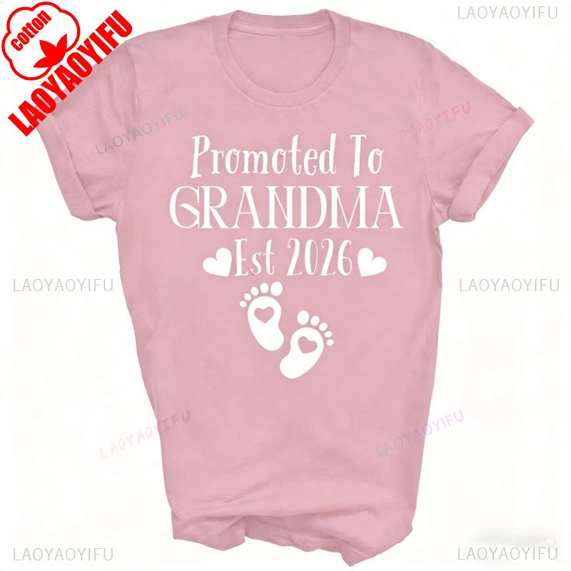 Funy Shirts Grandma Est 2026 Unisex Shirt Gift Simple Letters Graphic Tshirts Commuter Allmatch Casual Tops Tee Shirt Short Tee
