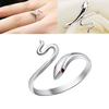 Women Opening Adjustable Finger Wavy Snake Party Ring Banquet Jewelry Decor