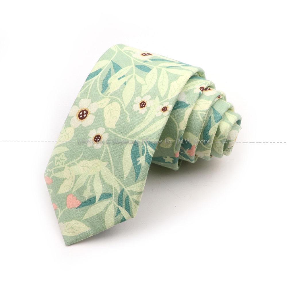Новый шик, галстук с цветочным принтом, галстук из 100% хлопка, для мужчин, светлый цвет, повседневный узкий галстук, свадебная вечеринка