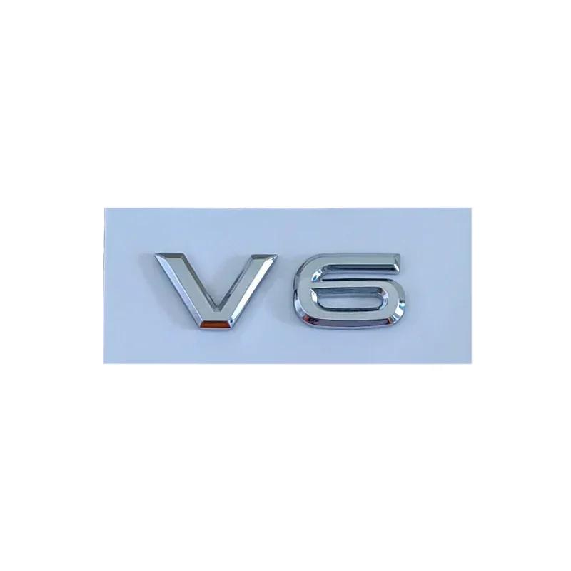 3D ABS Chrome Black V6 V8 Letters Car Rear Trunk Fender Emblem Badge Sticker Decals For VW Polo Golf Passat Touareg AccessoriesKD0