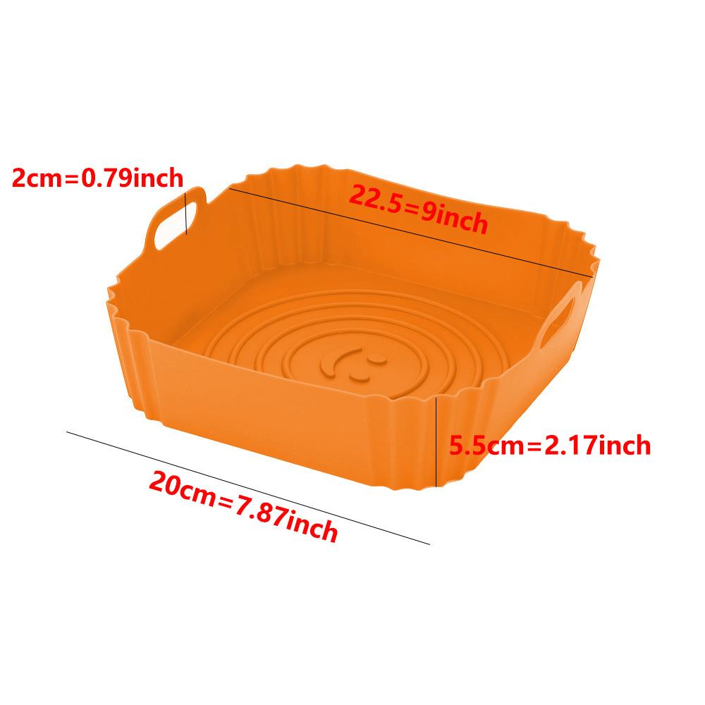 1PC 22cm Reusable Airfryer Pan Liner Accessories Silicone Air Fryers Oven Baking Tray Pizza Fried Chicken Airfryer Silicone Basket