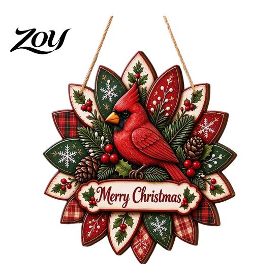 Rustic Xmas Wall Plaque Christmas Wooden Hanging Sign, Decorative with Hemp Rope, 2D Tree Decor Flat Pendant for Holiday Home Door Fireplace