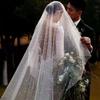 Двухъярусная фата с белыми жемчужинами Новая свадебная фата Швейные DIY поделки