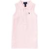 Polo однотонная рубашка поло без рукавов на пуговицах, детские топы светло-розового цвета 313935086-001
