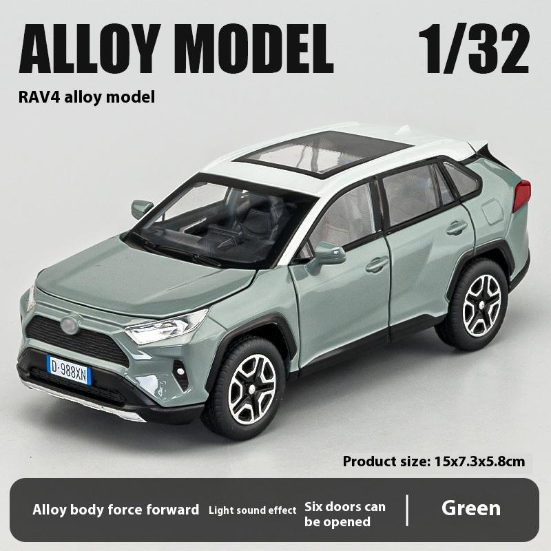 Масштабная модель автомобиля Toyota RAV4 из сплава 1:32, изысканное настольное украшение, лучшая коллекция для энтузиастов моделей автомобилей, подарки на Хэллоуин