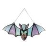 Halloween Hanging Glass Suncatcher Decoration Acrylic 2D Bat Ornament Gothic Car Rearview Mirror Decor for
