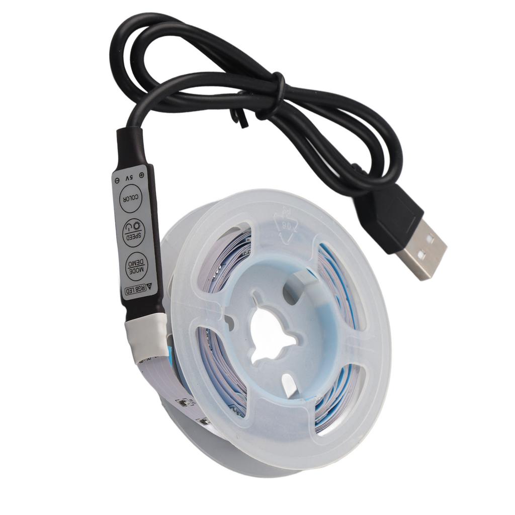 LED RGB Strip Light 5V Button Control Tape Light Color Changing USB Powered Strip Light For