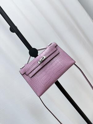 Сумка первого поколения с крокодиловым принтом, женская сумка высокого класса Feeling Taro Purple и новая коллекция, ручная сумка через плечо на одно плечо