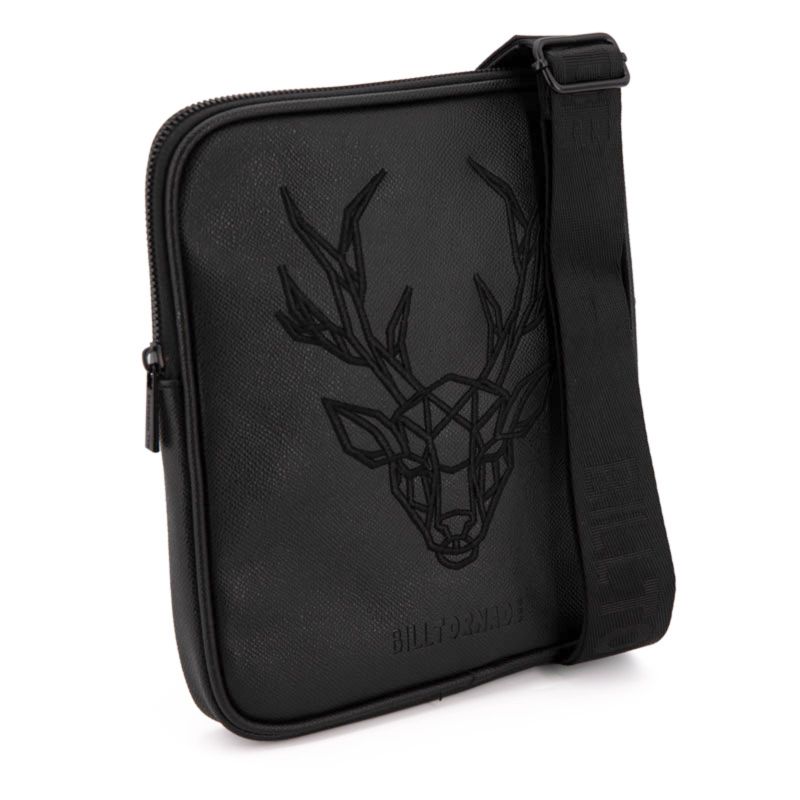 Safiano Flat Bag with Deer Embroidery 22x25x2cm for Men BILL TORNADE