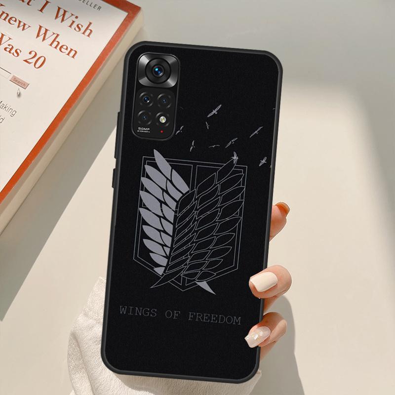 Anime Attack On Titan Logo Case For Xiaomi Redmi Note 11 10 9 8 Pro Note 11S 10S 9S 8T K50 K40 9A 9C 10A 10C Cover