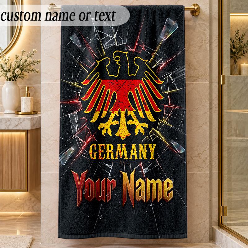 Beach TowelEintracht Frankfurt Custom Name Text Personalized Soft Towel for Beach Pool Indoor Home Decor Gift