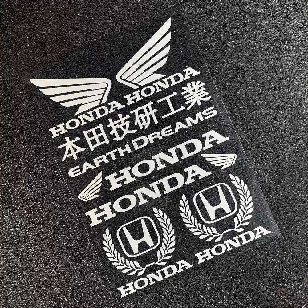 AYE1 Hot Sale Motorcycle Stickers Carved Hollow Letter Honda Logo Reflective Racing Helmet Decals Tail Box Shock Absorber Decoration