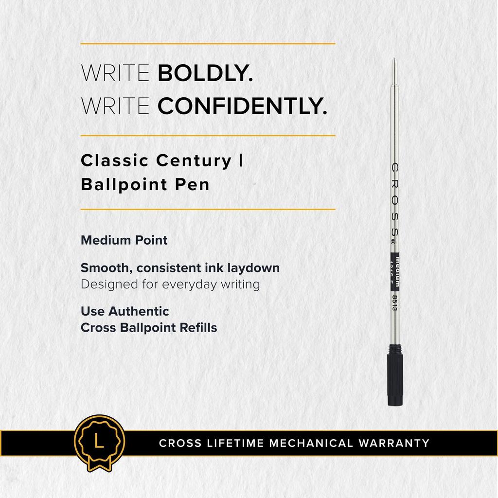 CROSS Classic Century Медалист Серебряная шариковая ручка Средняя Премиальная подарочная коробка
