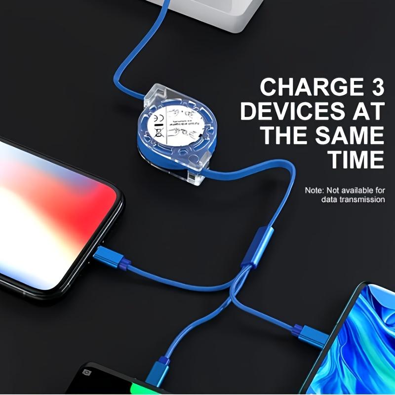 3 в 1 для iPhone TYPE-C Micro Выдвижной кабель для зарядки одного-трех сотовых телефонов Кабель для зарядки
