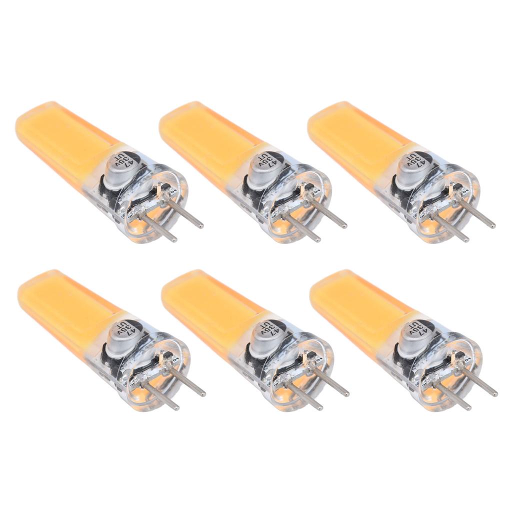 6PCS GY6.35 Bulb 5W COB Light Bulb 500lm Silicone Ceiling Lamp Bulb for Living Room