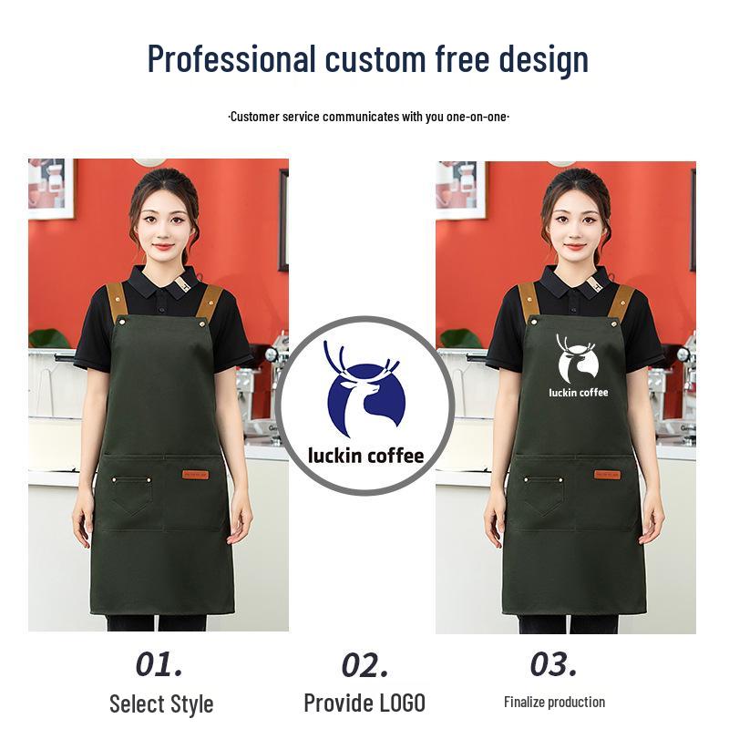 Unisex Waterproof & Oil-Resistant Kitchen Apron with Custom Logo Printing