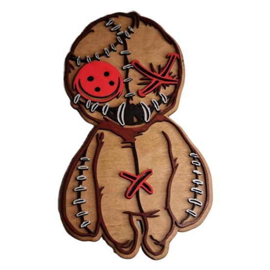 Деревянная табличка «Кукла Вуду Юшэн», жуткое украшение для стен, деревенская табличка «Кукла Вуду» для декора на Хэллоуин, для дверей, стен