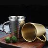 300ml Double-Layer Water Cup 304 Stainless Steel Thermal Coffee Beer Mug with Handle Gold Sliver Heat Insulation Coffee Cup