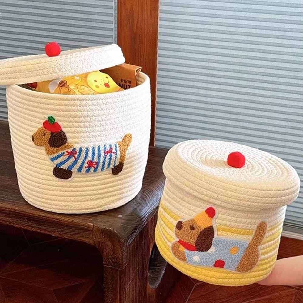 Пылезащитная плетеная корзина для хранения большой вместимости, корзина для организации дома, корзина для хранения с крышкой