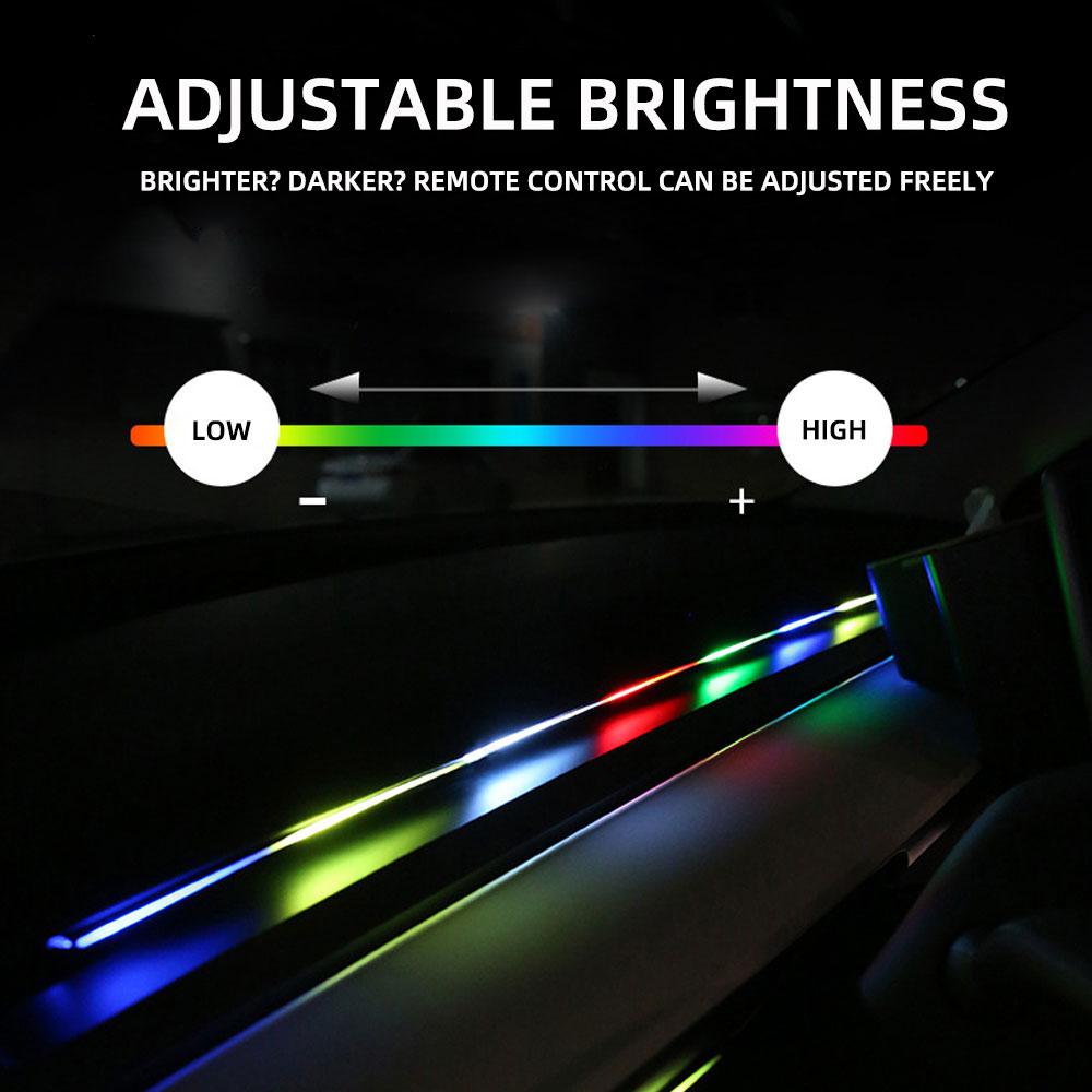 Full Colors USB Car LED Ambient Light Acrylic Strips Dashboard Lights RGB Car Interior Hidden App Remote Control Atmosphere Lamp