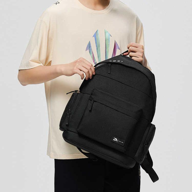 New Anta Life Collection Fabric Backpack Unisex Night Black 992528156R-5