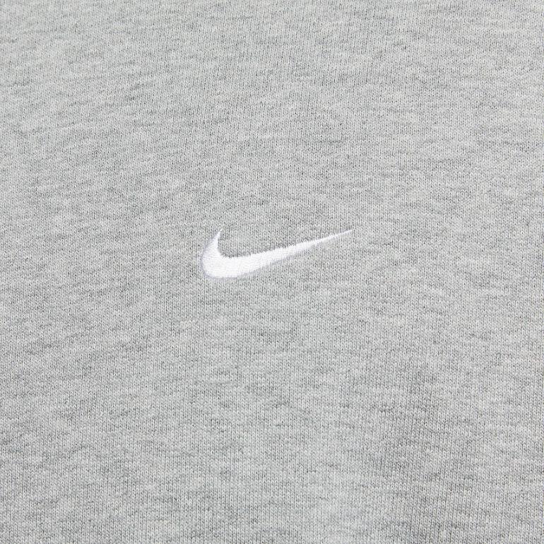 Nike Solo Swoosh однотонный круглый вырез повседневный свободный длинный рукав толстовка мужская толстовка серый DX0812-063