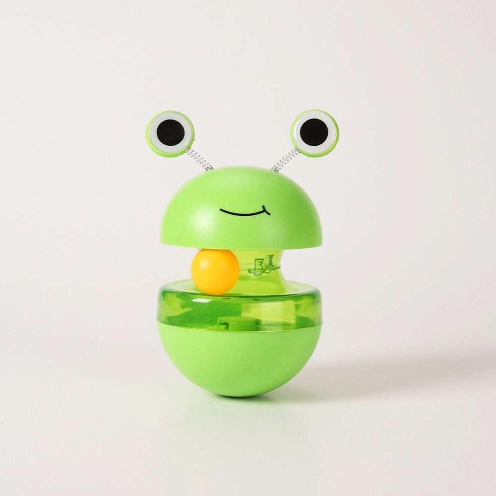 Лягушка Диспенсер лакомств для кошек Мяч 3 в 1 Игрушка-головоломка для еды Мультяшные игрушки-тизеры для еды с отверстиями Товары для питомцев