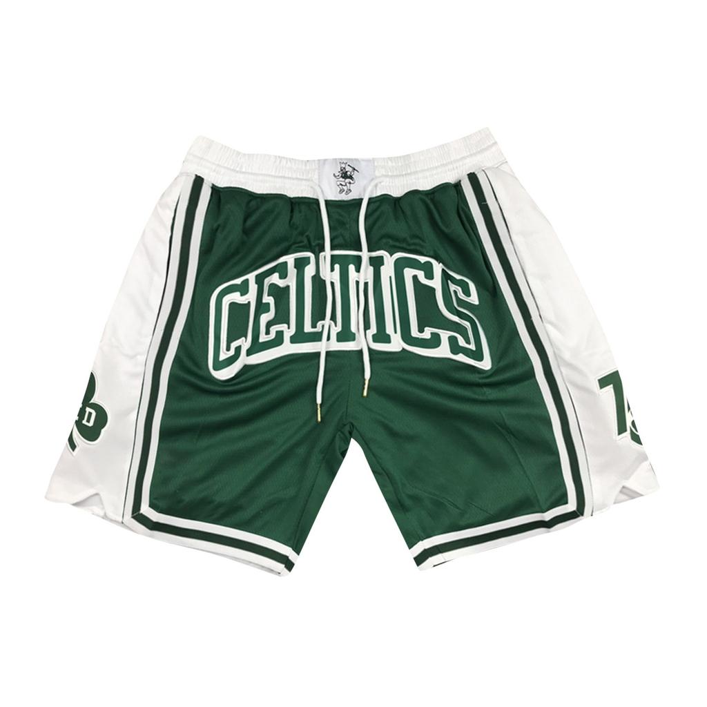 Укороченные баскетбольные шорты с вышивкой в ​​стиле ретро Celtics и шнурком для тренировок.