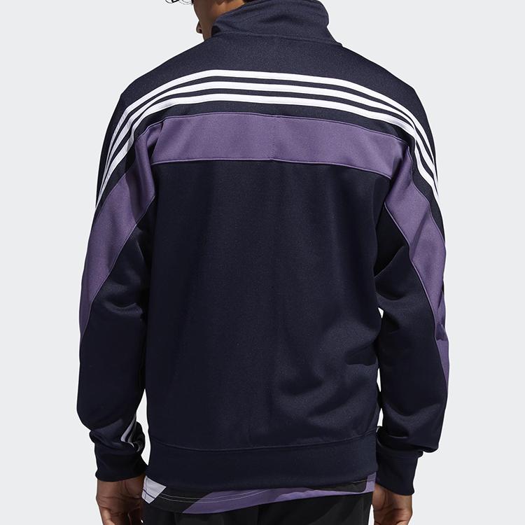 adidas Оригинальная повседневная спортивная куртка с воротником-стойкой в ​​виде трилистника, мужская верхняя одежда, темно-синяя FM1524