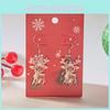 Christmas Deer Acrylic Earrings With Geometric Design For Holiday Party Wear