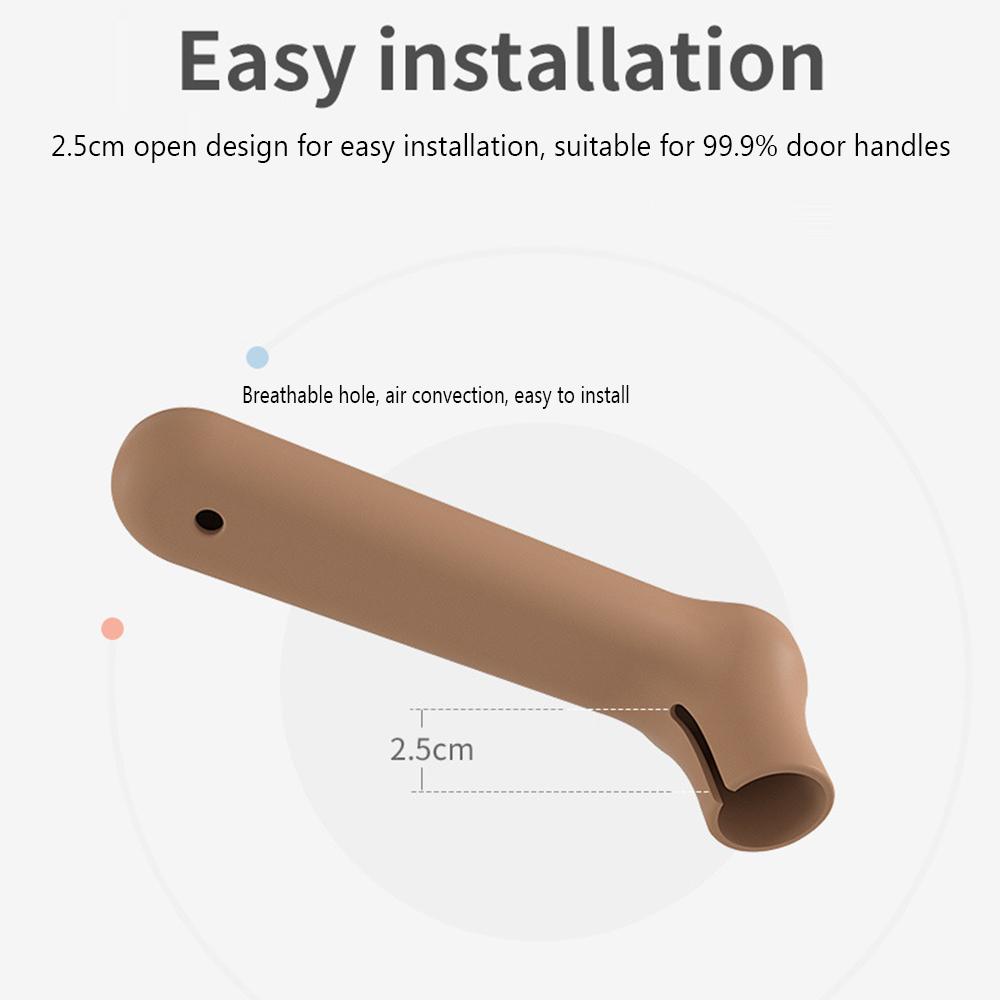 2PCS Living Room Static-free Anti-collision Door Knob Cover Handle Sleeve Silicone Wall Protector