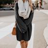 Women Winter Sweater Knit Turtleneck Warm Long Sleeve Pocket Mini Sweater Dress
