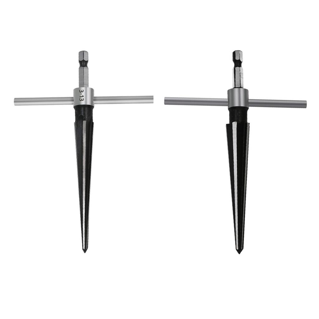 Universal 1/4'' Hex Shank Reamer T-Handle Taper Reamer Hand Tool For 3-13mm & 5-16mm Reaming for Woodworking