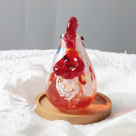 Ручная работа, фигурка петуха с цветной глазурью, статуэтка курицы в деревенском стиле, реалистичная скульптура животного, украшение для полки, рабочего стола в доме и офисе
