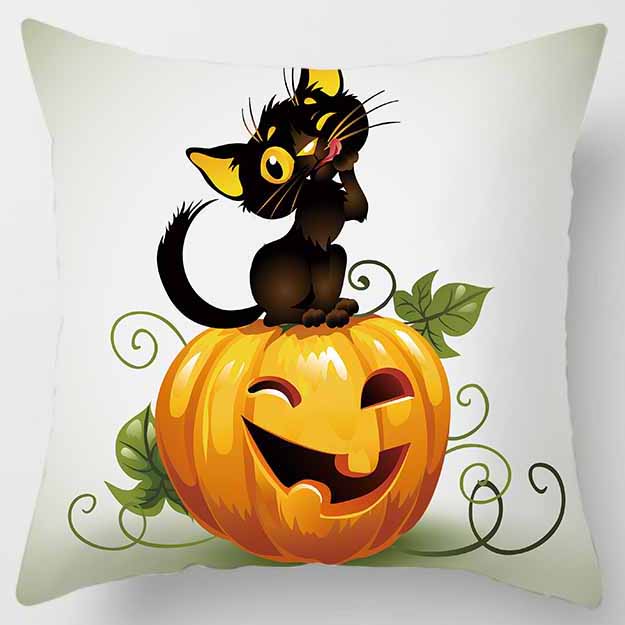 Хэллоуин мультфильм кошка квадратная наволочка украшение дома автомобиль диван спальня наволочки наволочки декоративные